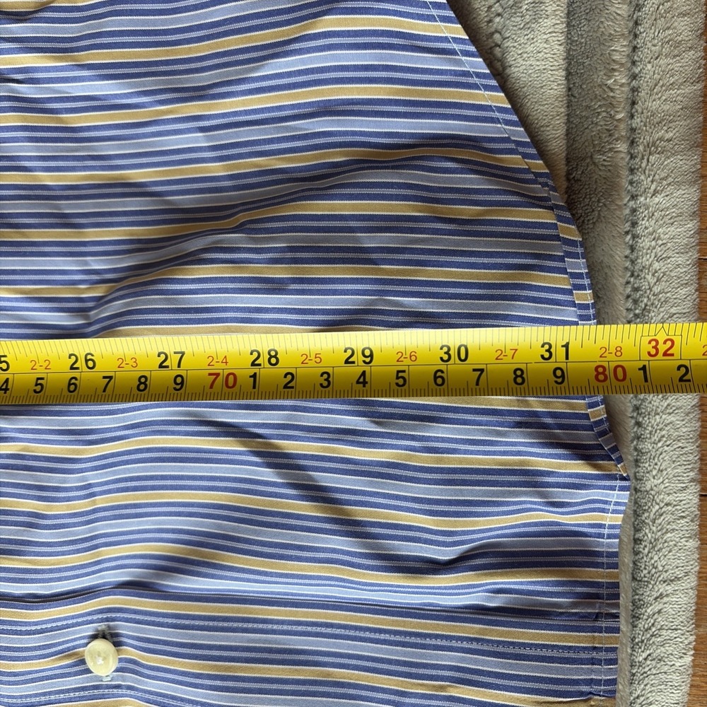 Vintage Faconnable Men's Button-Up Shirt Purple Striped M Cotton Made In USA - Picture 5 of 6